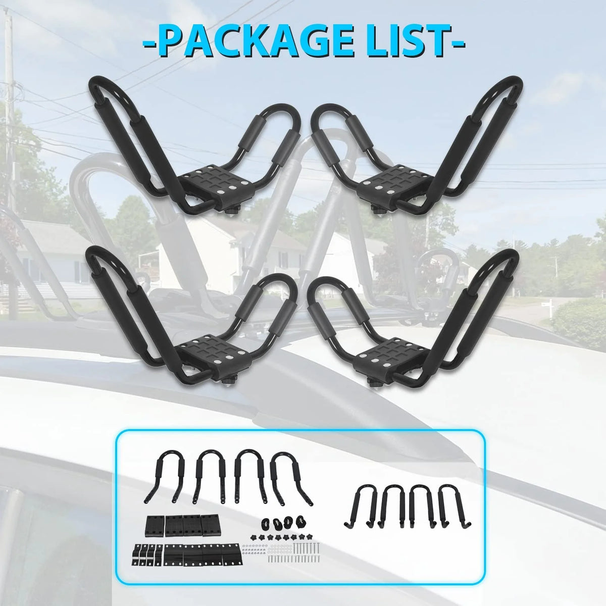 2 Pairs Universal Kayak Roof Rack Carrier L1344