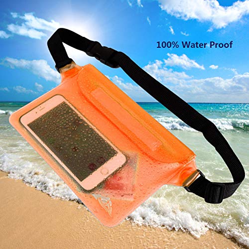 Pink & Orange 2-Pack Waterproof Pouch with Adjustable Waist Strap L240081