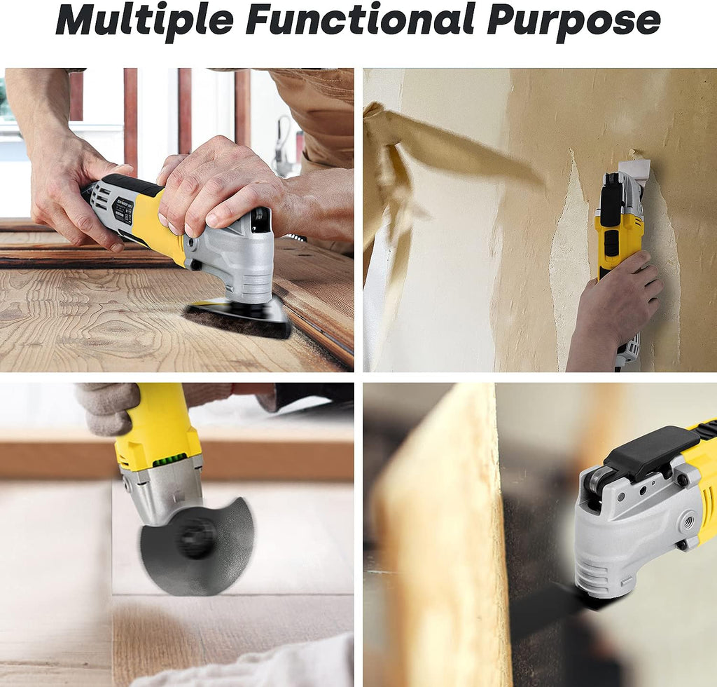 Oscillating Multitool with 6 Variable Speeds and 28pcs Accessories and Carrying Bag J341909