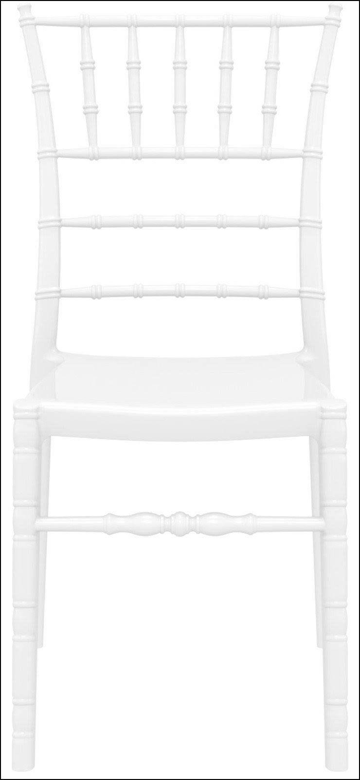 Glossy White Polycarbonate Dining Chair M64563