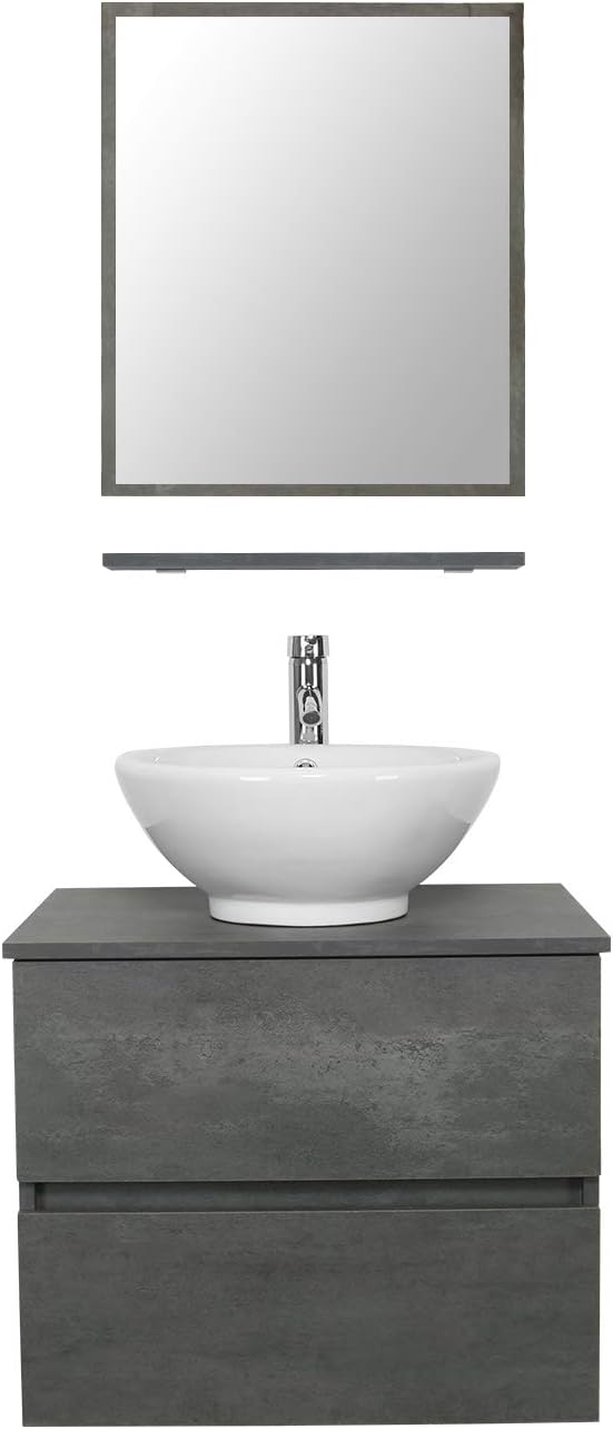 Concrete Grey Wall Mounted Bathroom Vanity F815