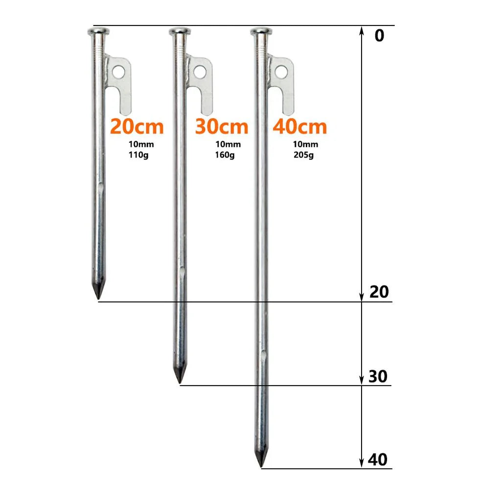 4 Pcs Stainless Steel 40cm Tent Stakes I854078