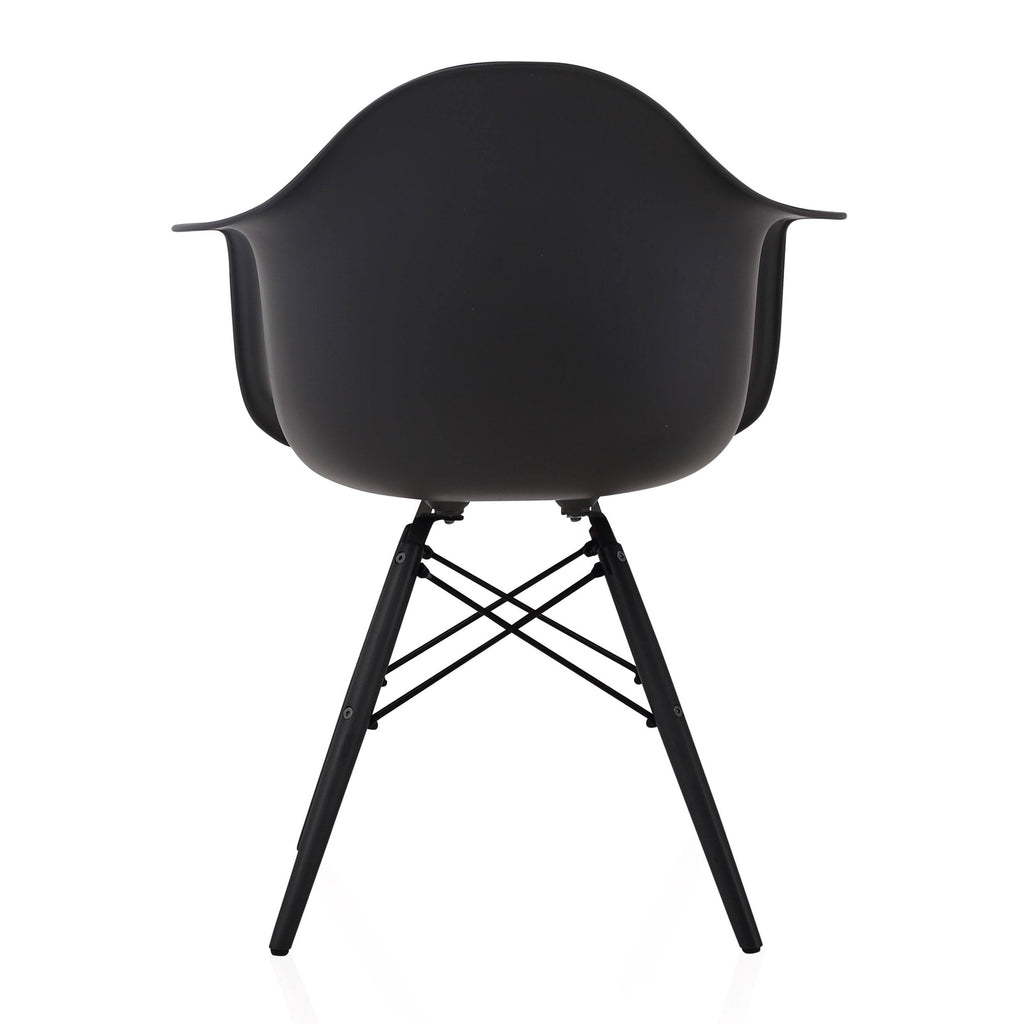 Set of 4 Black Molded Plastic Dining Arm Chair I151989