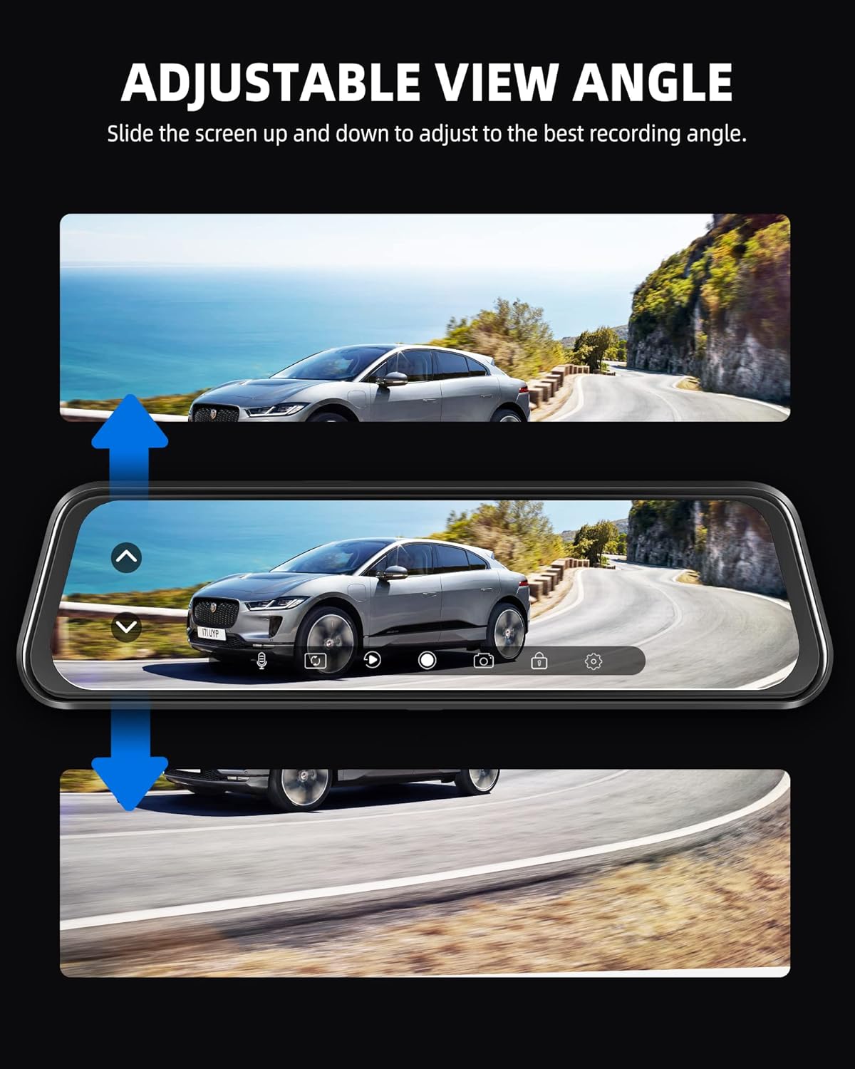 10'' Touch Screen 3 Channel Mirror Dash Cam R636