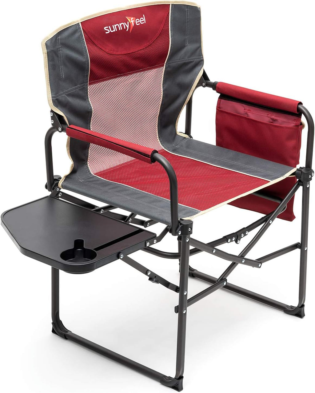 Heavy Duty Oversized Portable Folding Chair with Side Table Z583