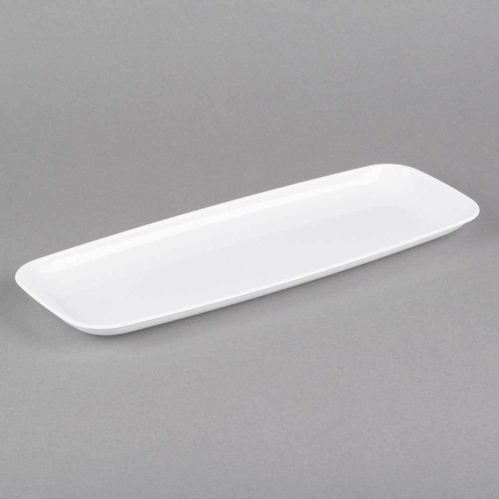 White Rectangular Polystyrene Platter / Catering Tray - 25/Case P36385