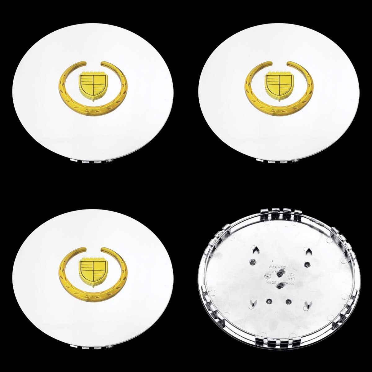 Set of 4 Chrome & Gold 17 inch 20 inch Wheel Hub Center Caps C980211