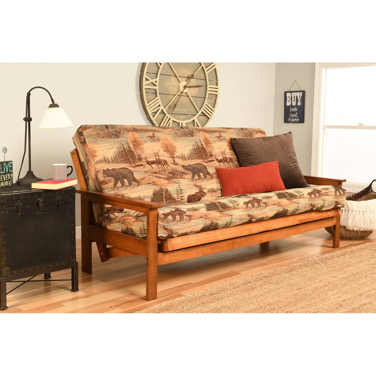 Linen Charcoal Futon Set T27028