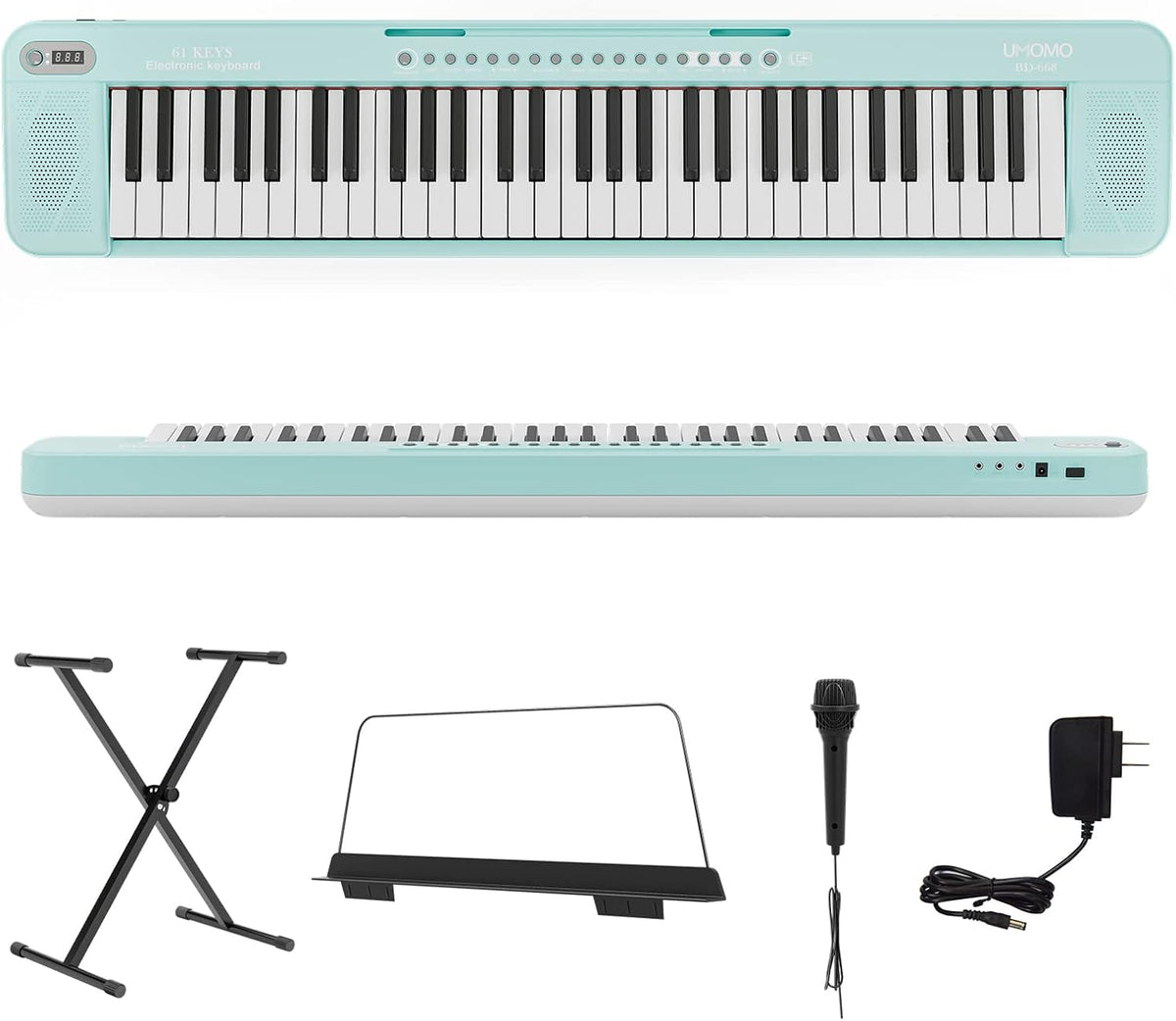 Pink Electric Piano Keyboard with Stand, 61 Key, Pack of 2 R23326