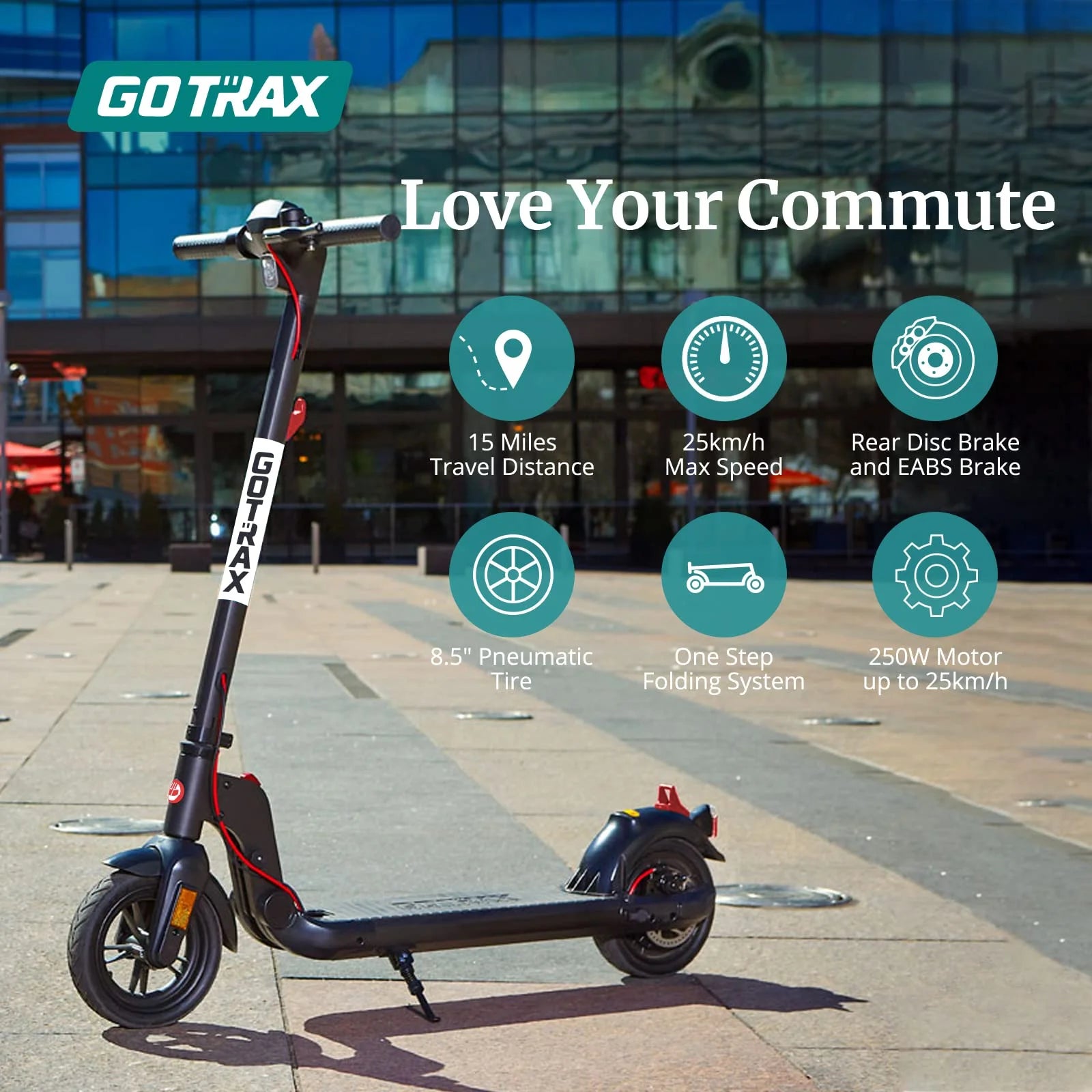 Black-White Foldable Electric Scooter P7590