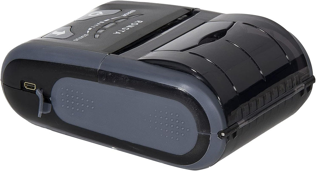 Portable Receipt Printer 58mm Direct Thermal Printer with Bluetooth USB, Grey, Pack of 2 O93310