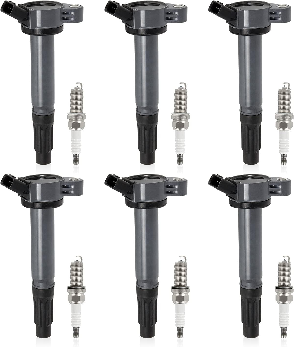 6 Pcs Ignition Coil Pack & Spark Plug for 2.5L 2.7L 3.5L S522