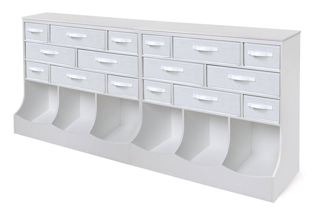 White Storage Station with Eight Baskets and Three Bins M838163