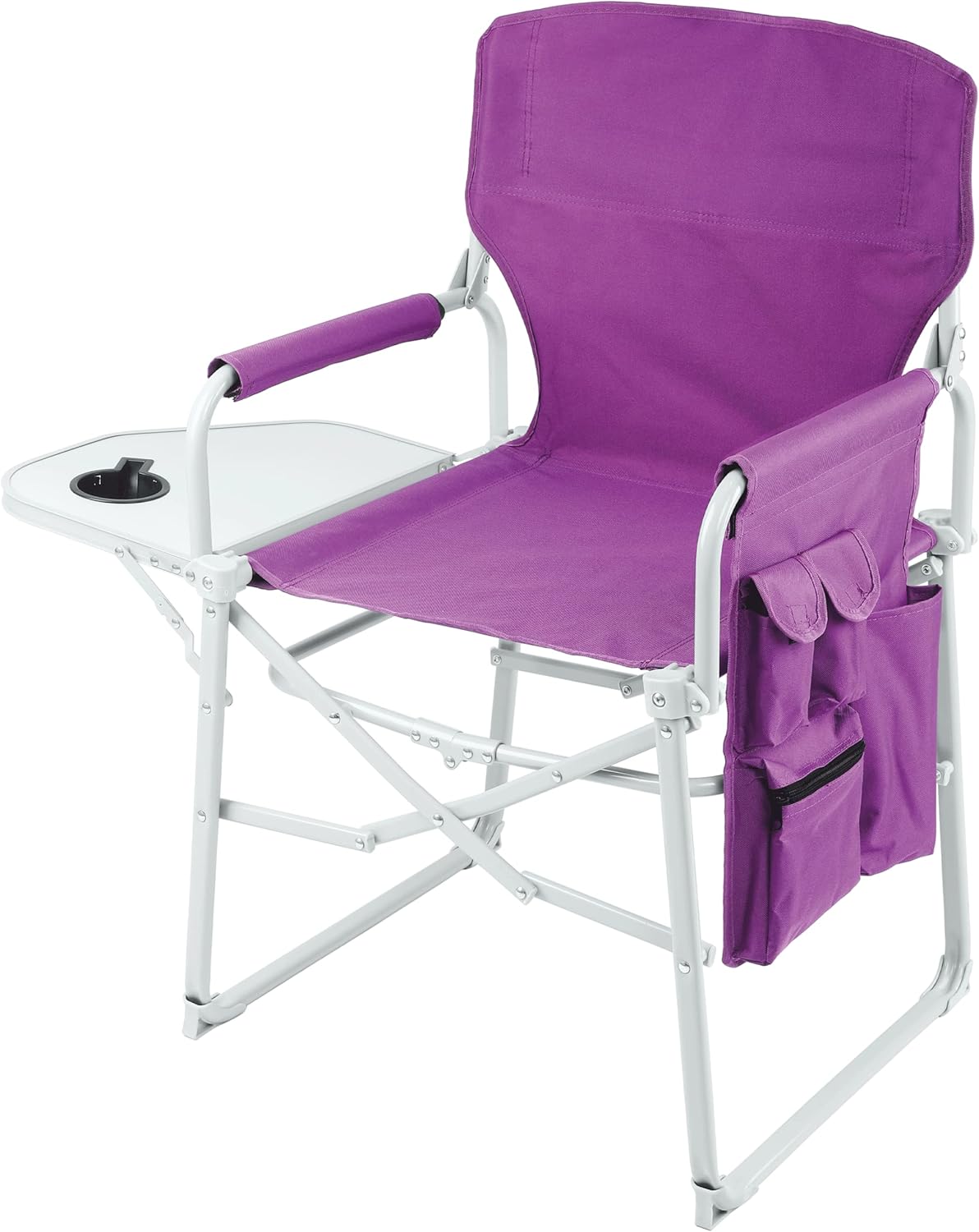 Steel Frame Folding Camping Chair with Side Pockets T702714