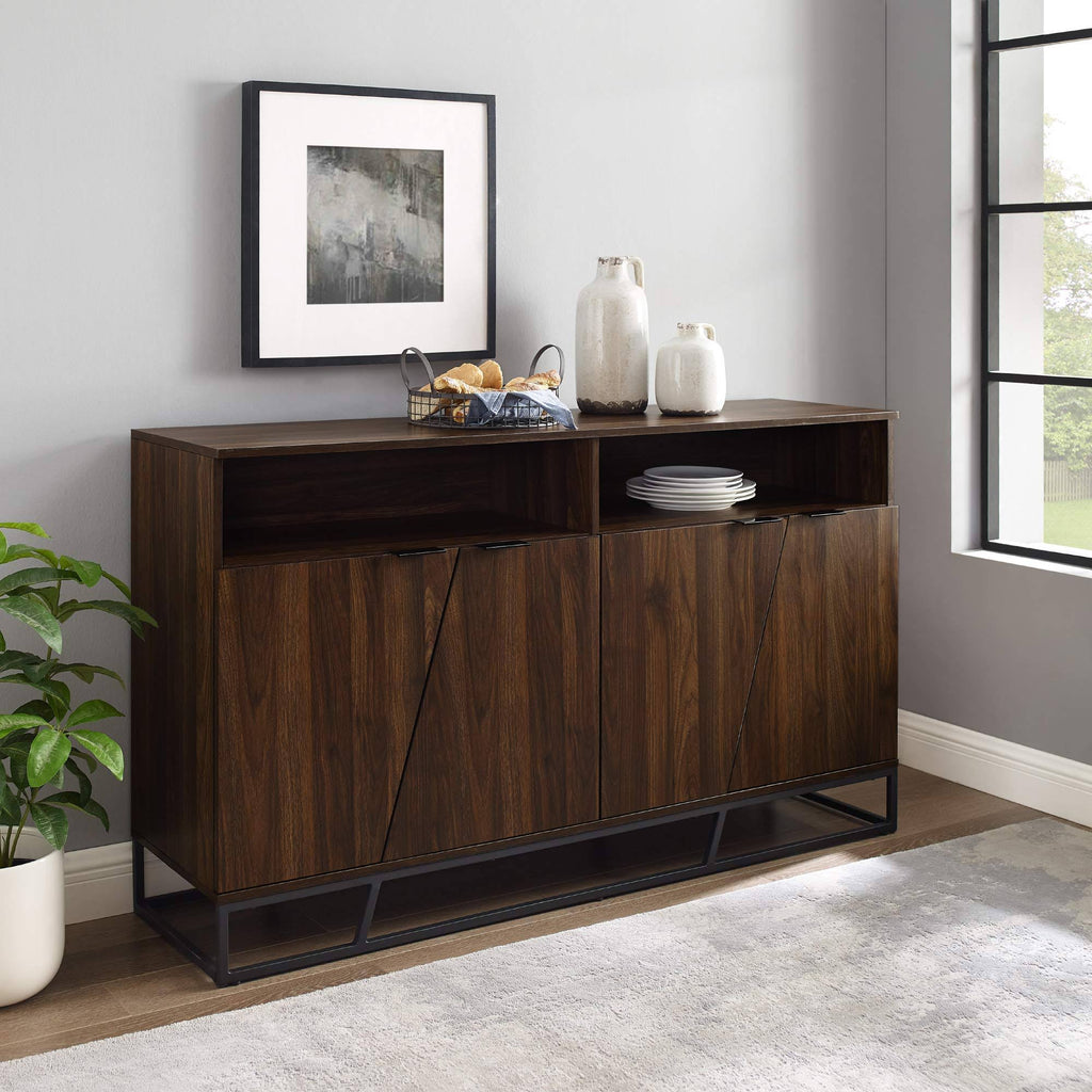 Angled Door Sideboard - Dark Walnut N337205