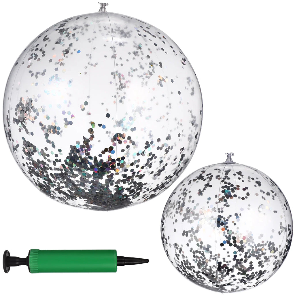 2 Pcs Inflatable Beach Balls with Air Pump H452829