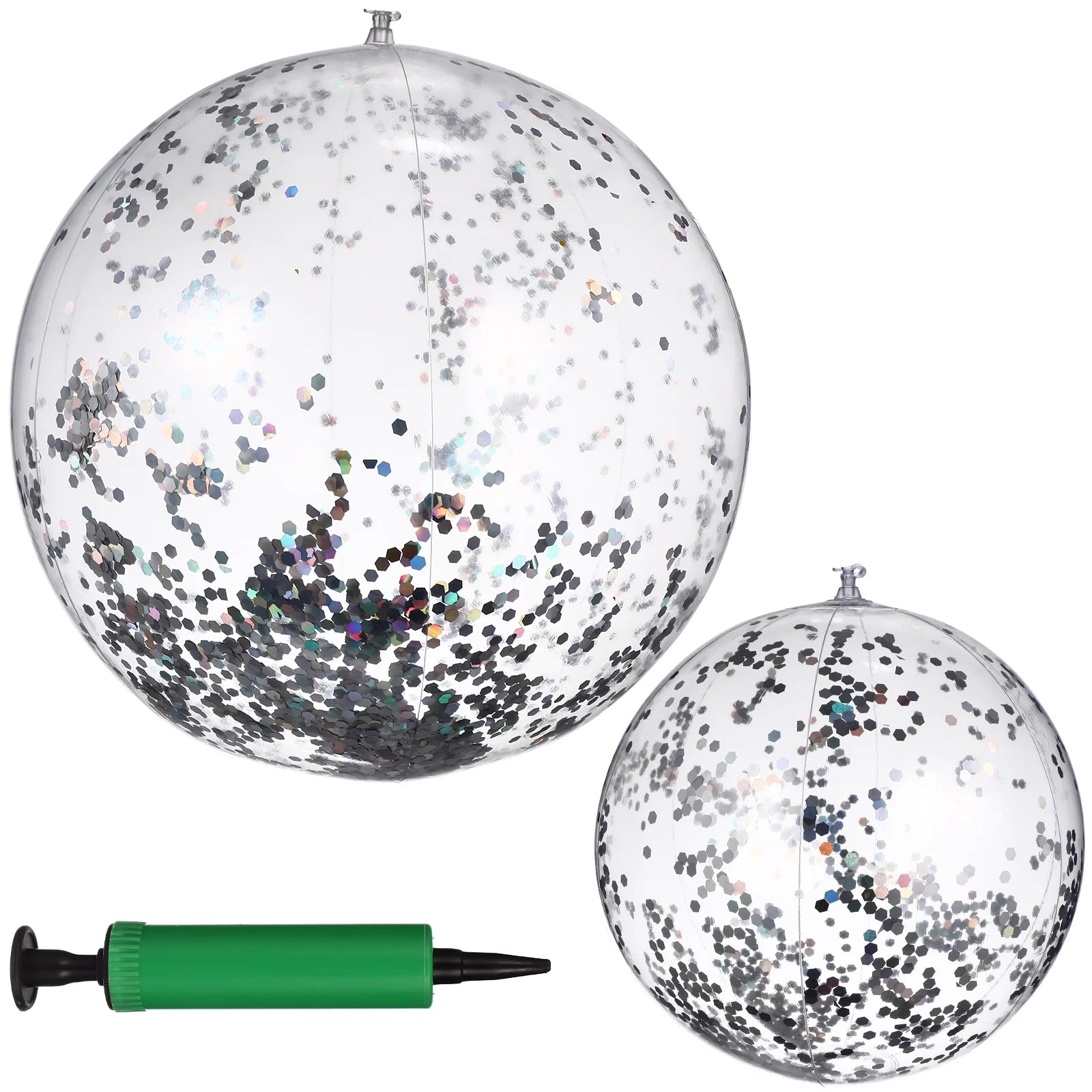 2 Pcs Inflatable Beach Balls with Air Pump H452829