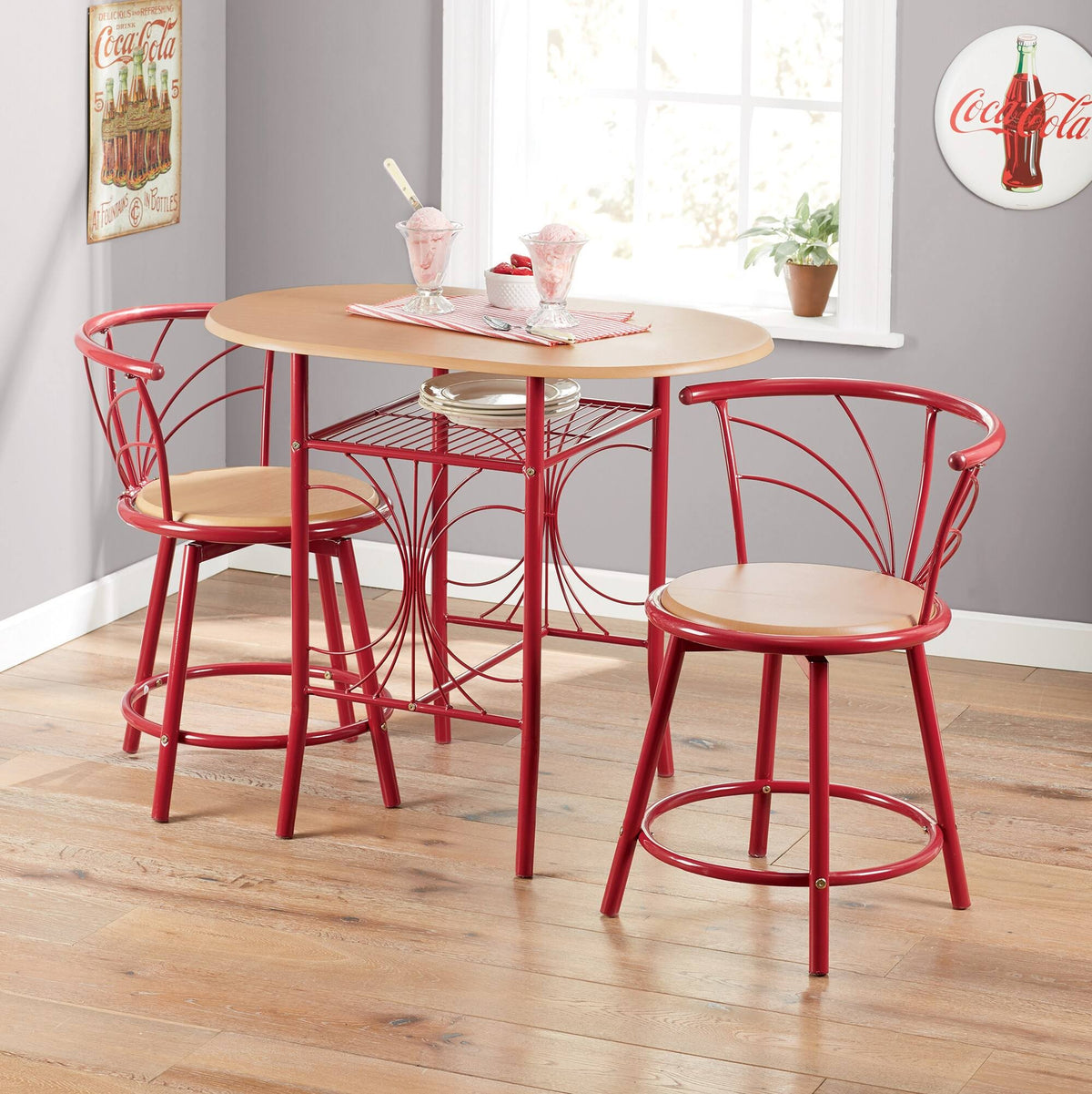 Red 3-Piece Bistro Set Y345408
