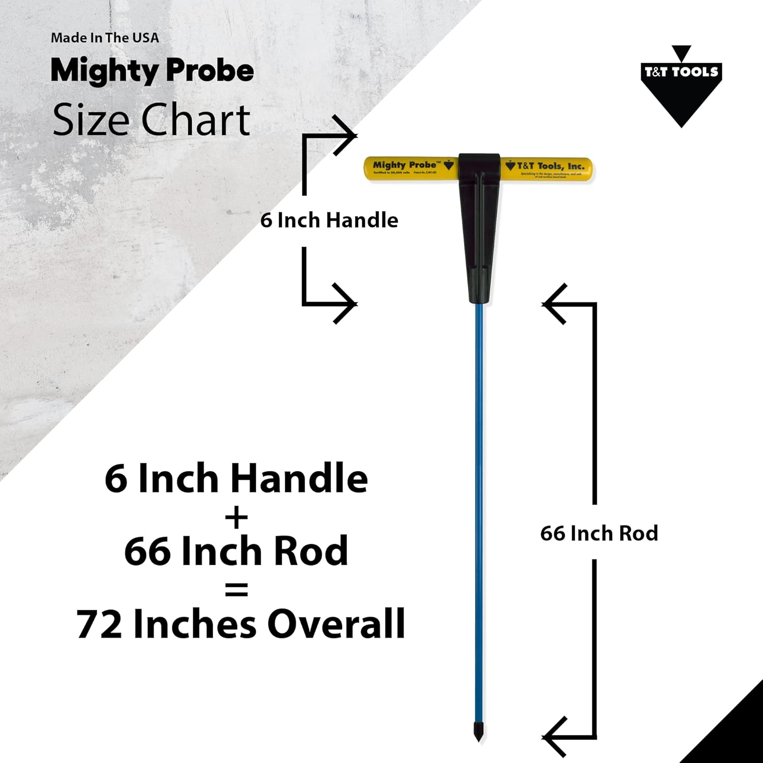 48-Inch Insulated Metal Soil Probe with T-Handle Steel Rod U418