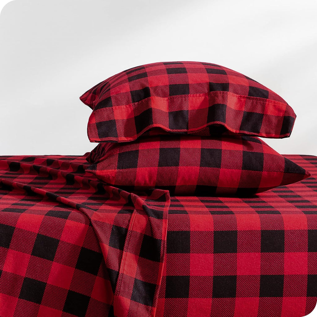 White Double Brushed Flannel Sheet Set G7242