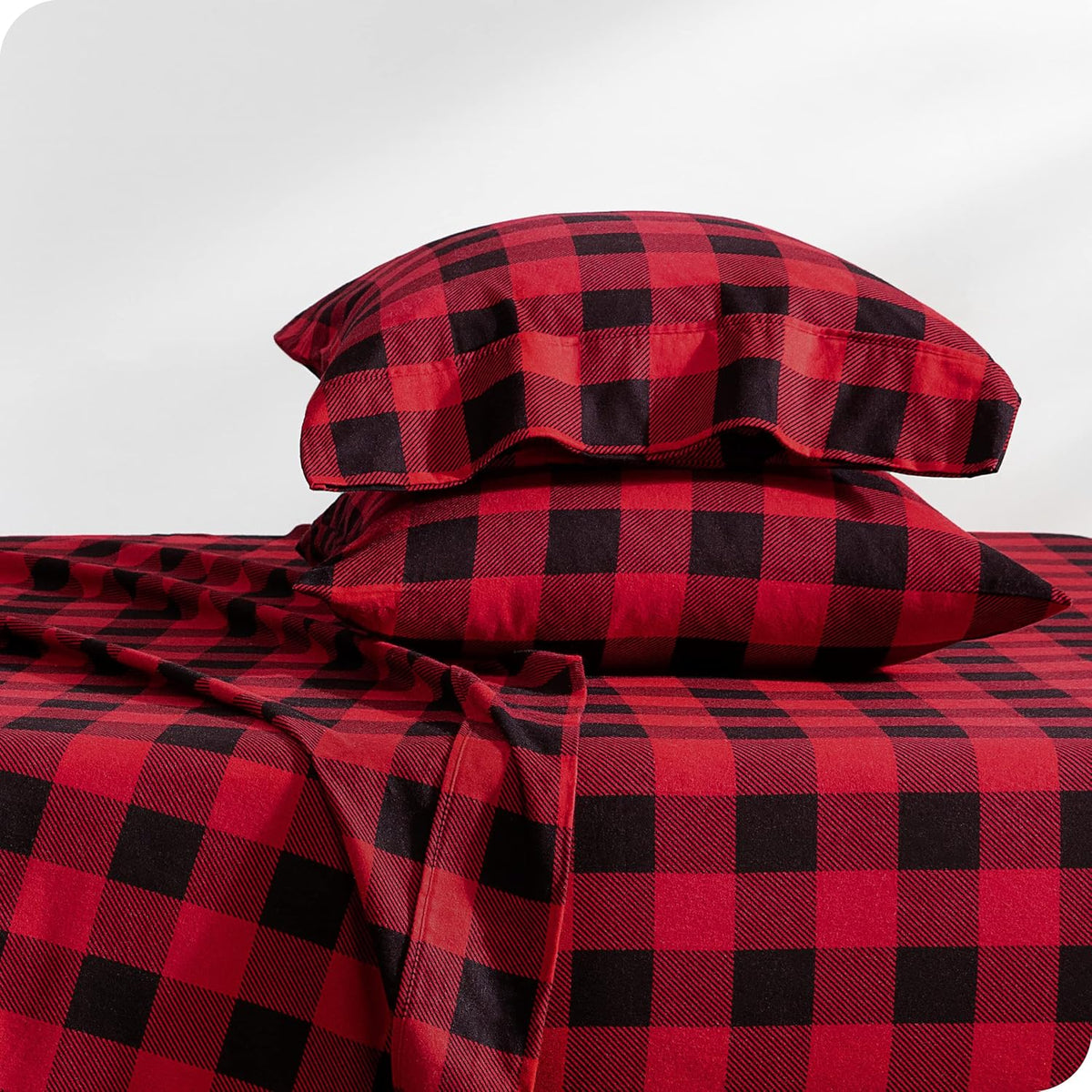 White Double Brushed Flannel Sheet Set G7242