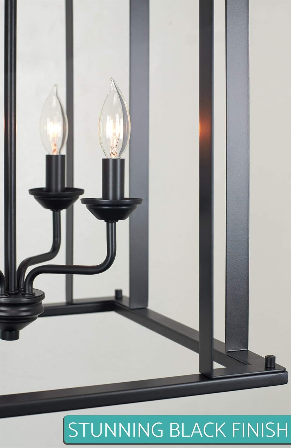 Black Finish 4-Light Pendant Light A93801