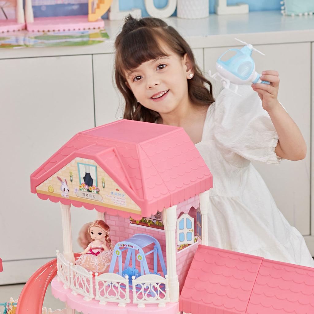 4 Layers 11 Rooms Dollhouse with Light R765