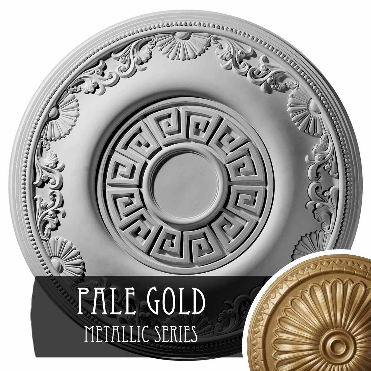 Hand-Painted Pale Gold Ceiling Medallion F5388