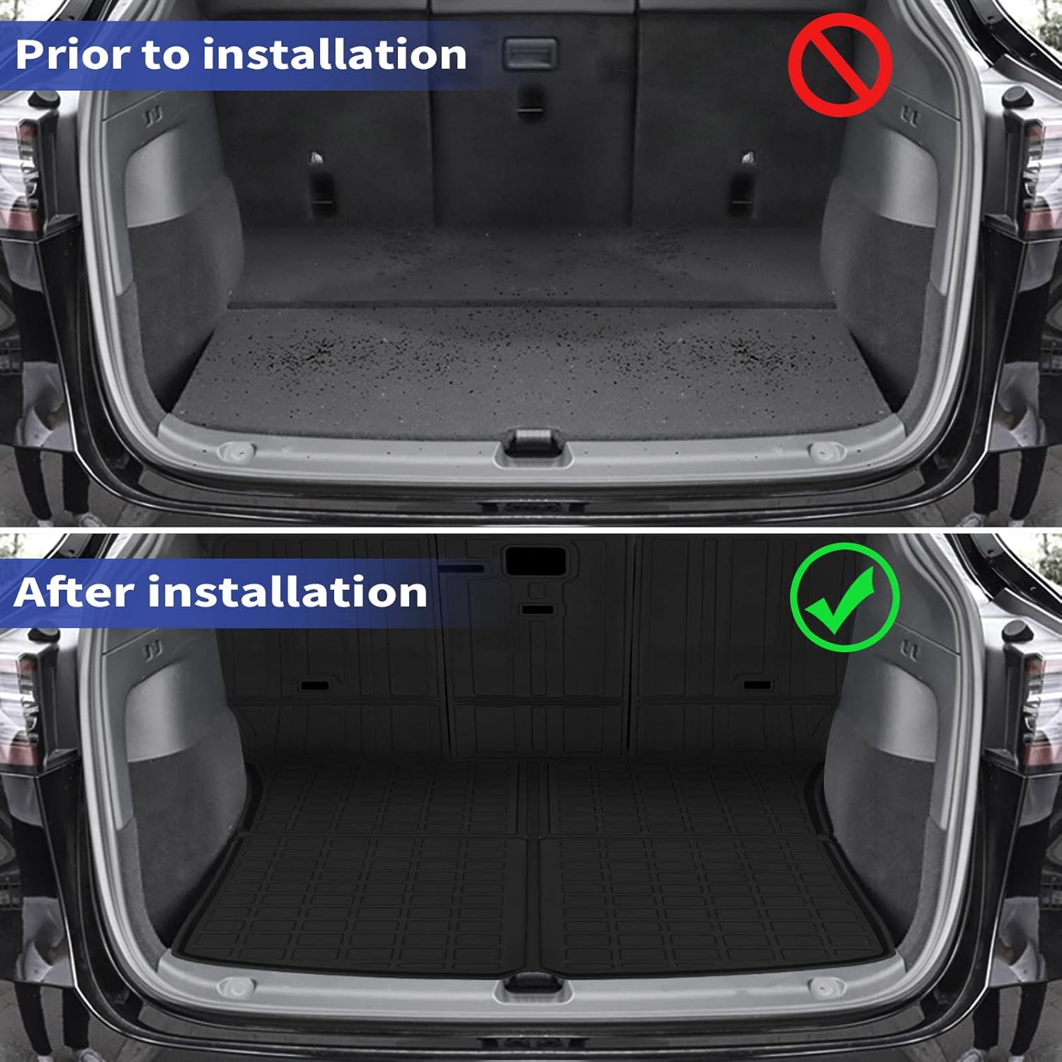 Black All-Weather Trunk Mats Cargo Liner Z8065