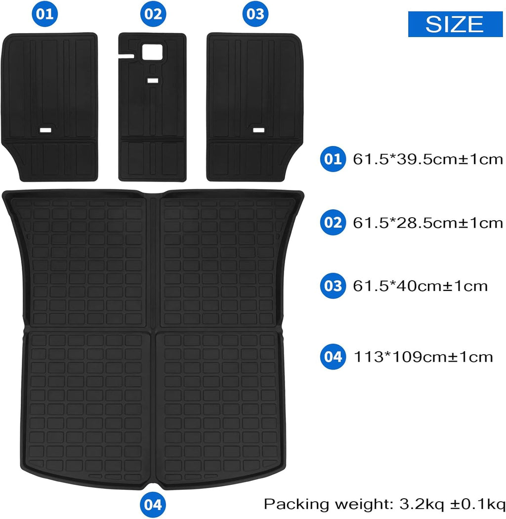 Black All-Weather Trunk Mats Cargo Liner Z8065