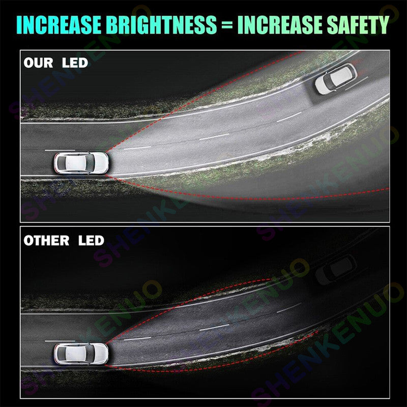 4pc 6000K White H9 H11 High/Low Beam Headlights W7752