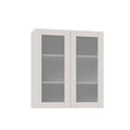 Vanilla White Wall Cabinet with Frosted Glass Doors W514440
