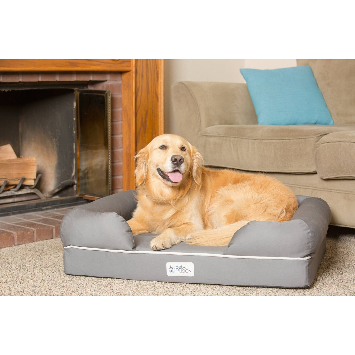 Jumbo Gray Solid Memory Foam Dog & Cat Bed D212437
