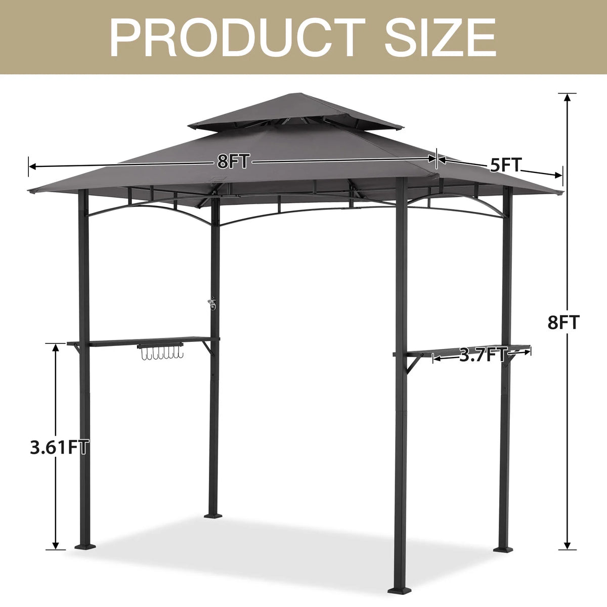 8' x 5' Outdoor Grill Gazebo with Vented Top B255247