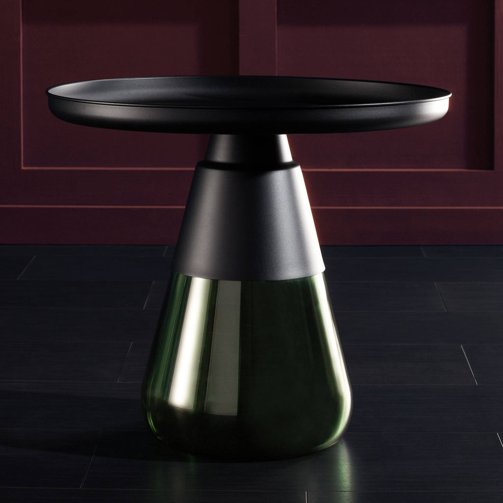 Black & Green Glass Base Table D977