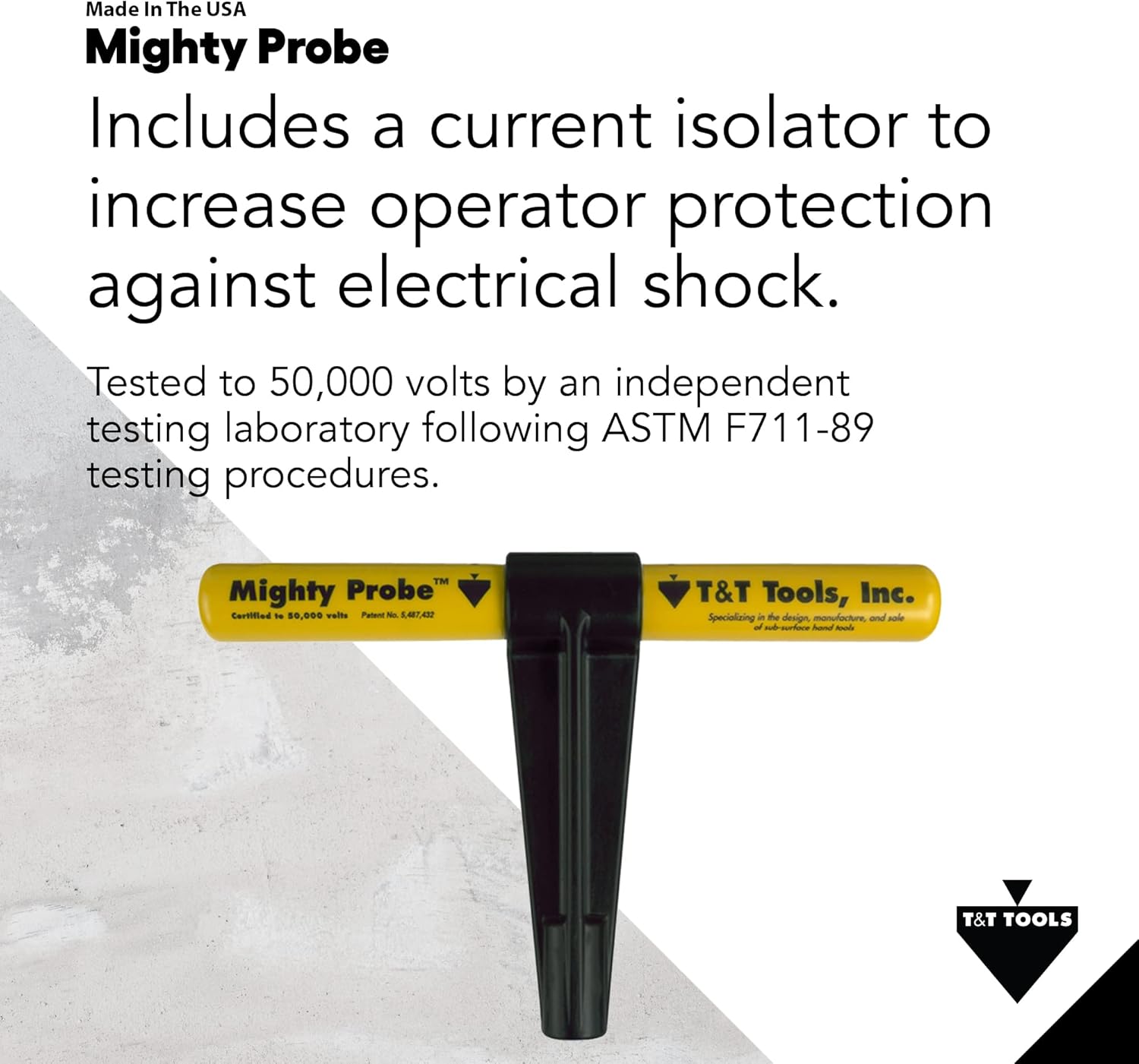48-Inch Insulated Metal Soil Probe with T-Handle Steel Rod U418