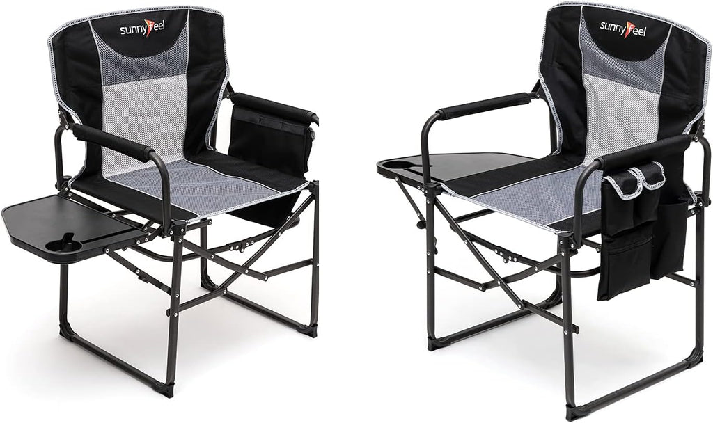 Heavy Duty Oversized Portable Folding Chair with Side Table Z583