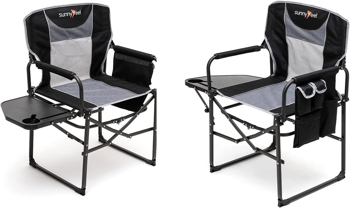 Heavy Duty Oversized Portable Folding Chair with Side Table Z583