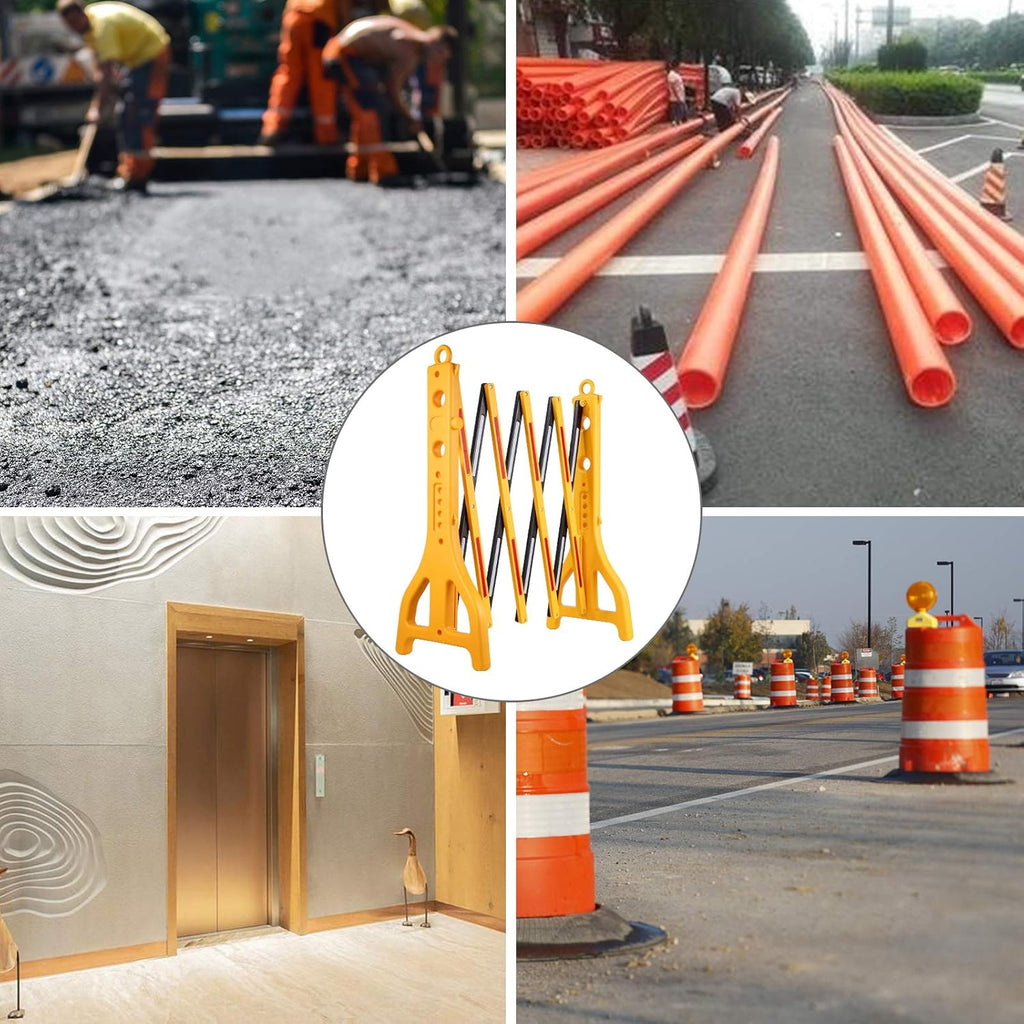 Expandable Plastic Safety Barricade with Reflective Strips 2 Pcs O98949