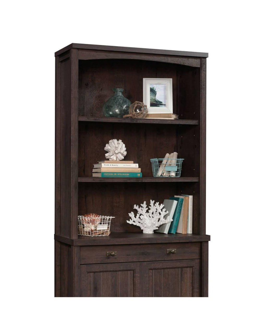Coffee Oak Library Hutch L81813