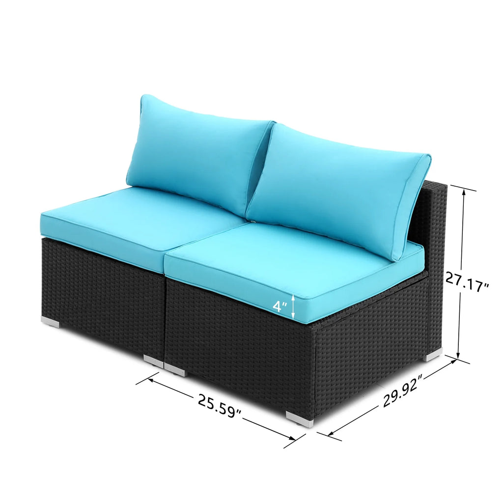 Blue Outdoor Conversation Sofa Set N846754