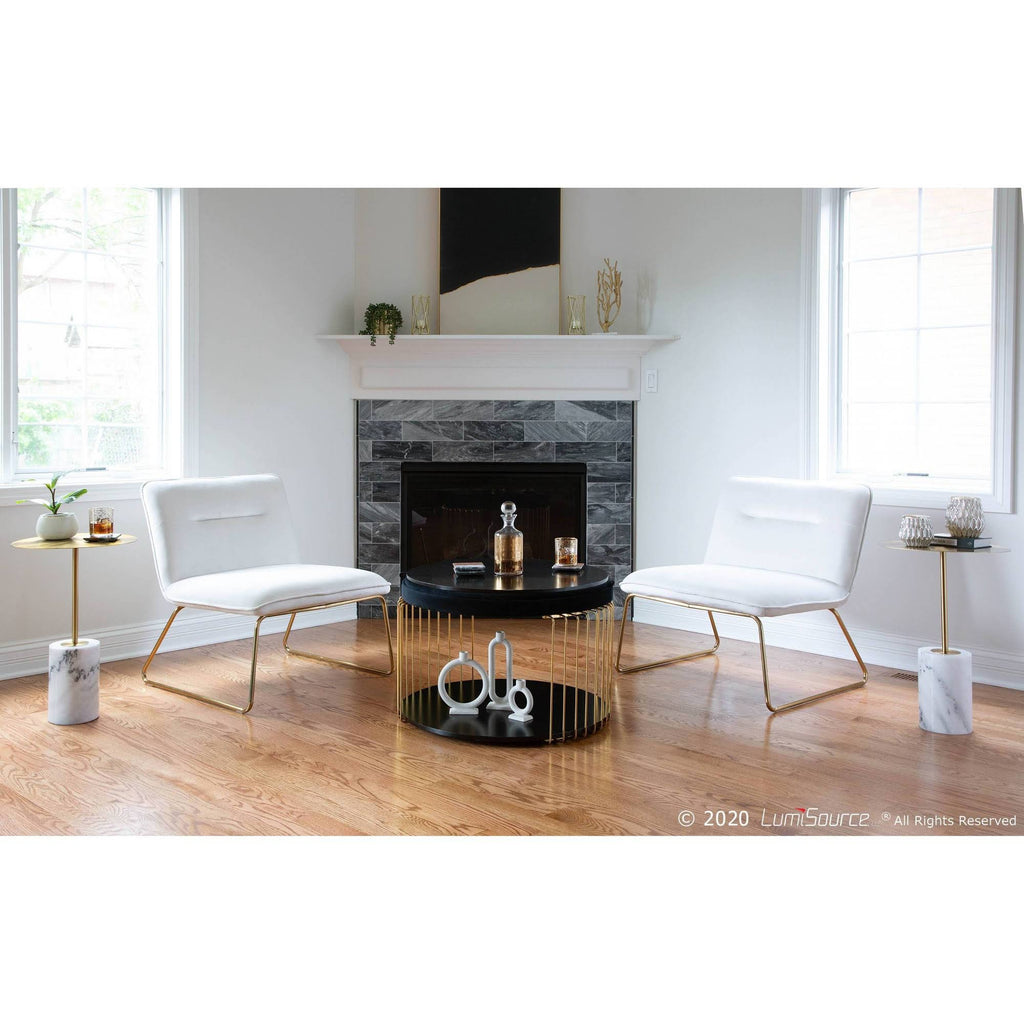 Cream Velvet Accent Chair Z8418