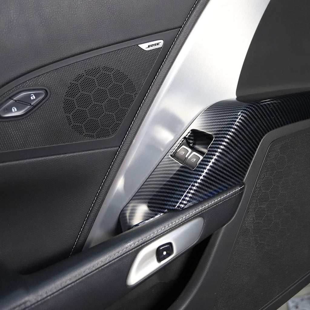 Carbon Fiber Window Lift Trim Switch Panel Decorations W2867
