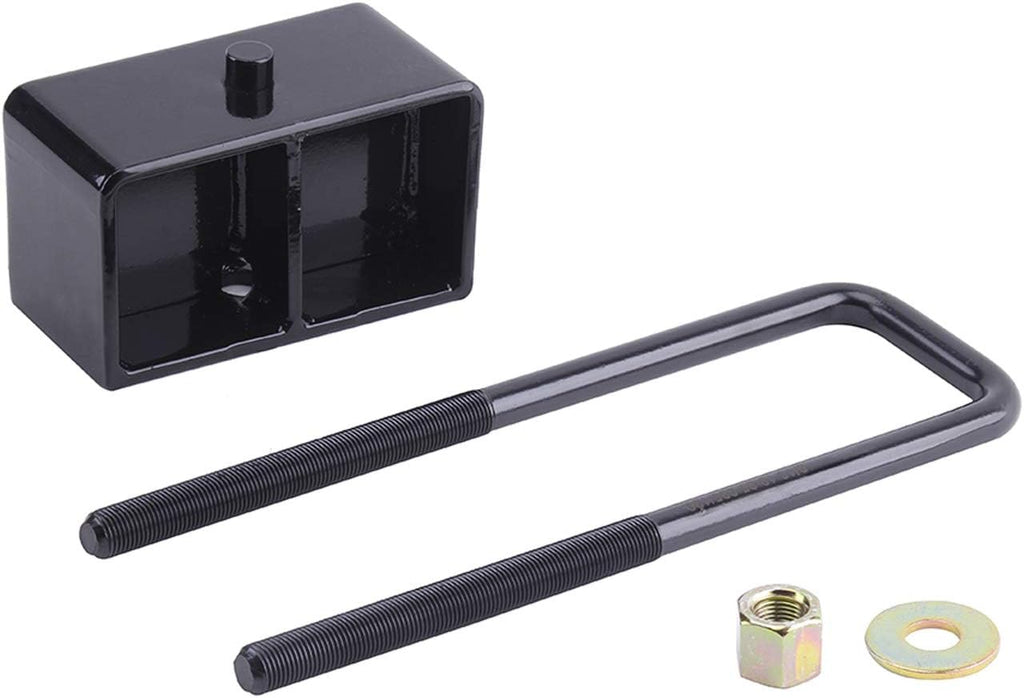 3 Inch Rear Leveling Lift Kit Block with U Bolts, Black Pack of 2 T852