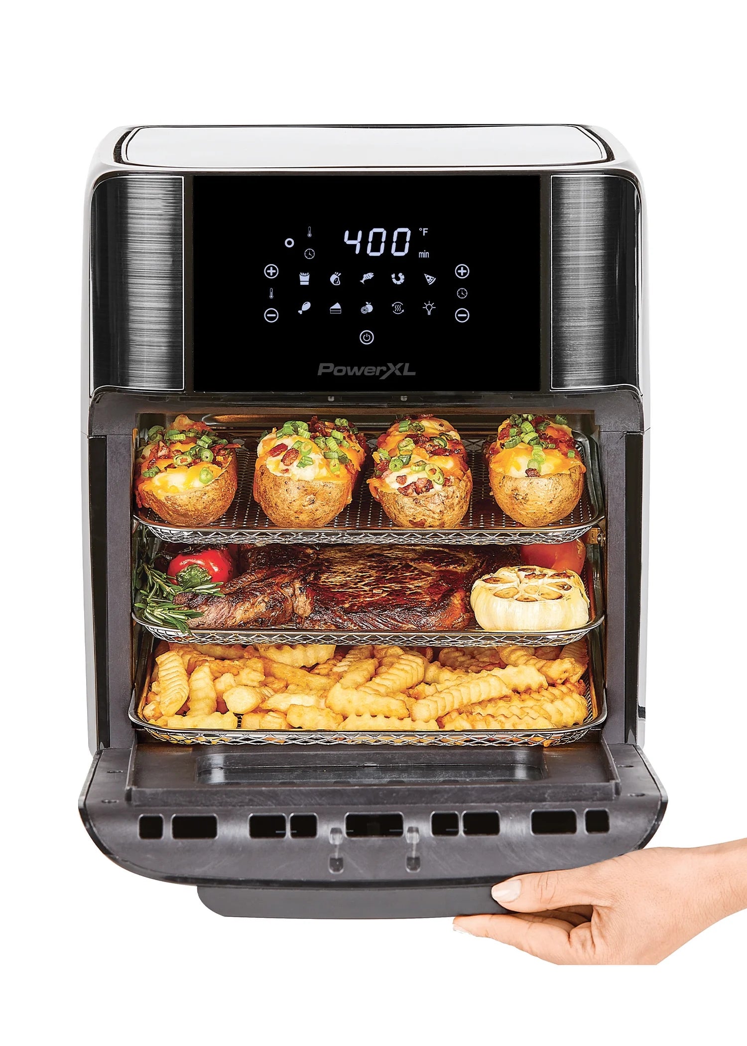 12 Quart Black Stainless Steel Air Fryer O101