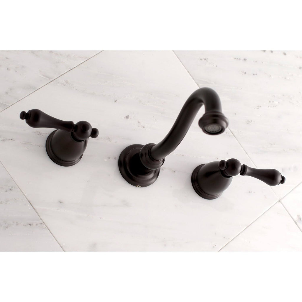 Vintage 2-Handle Wall Mount Bathroom Faucet, Matte Black J305