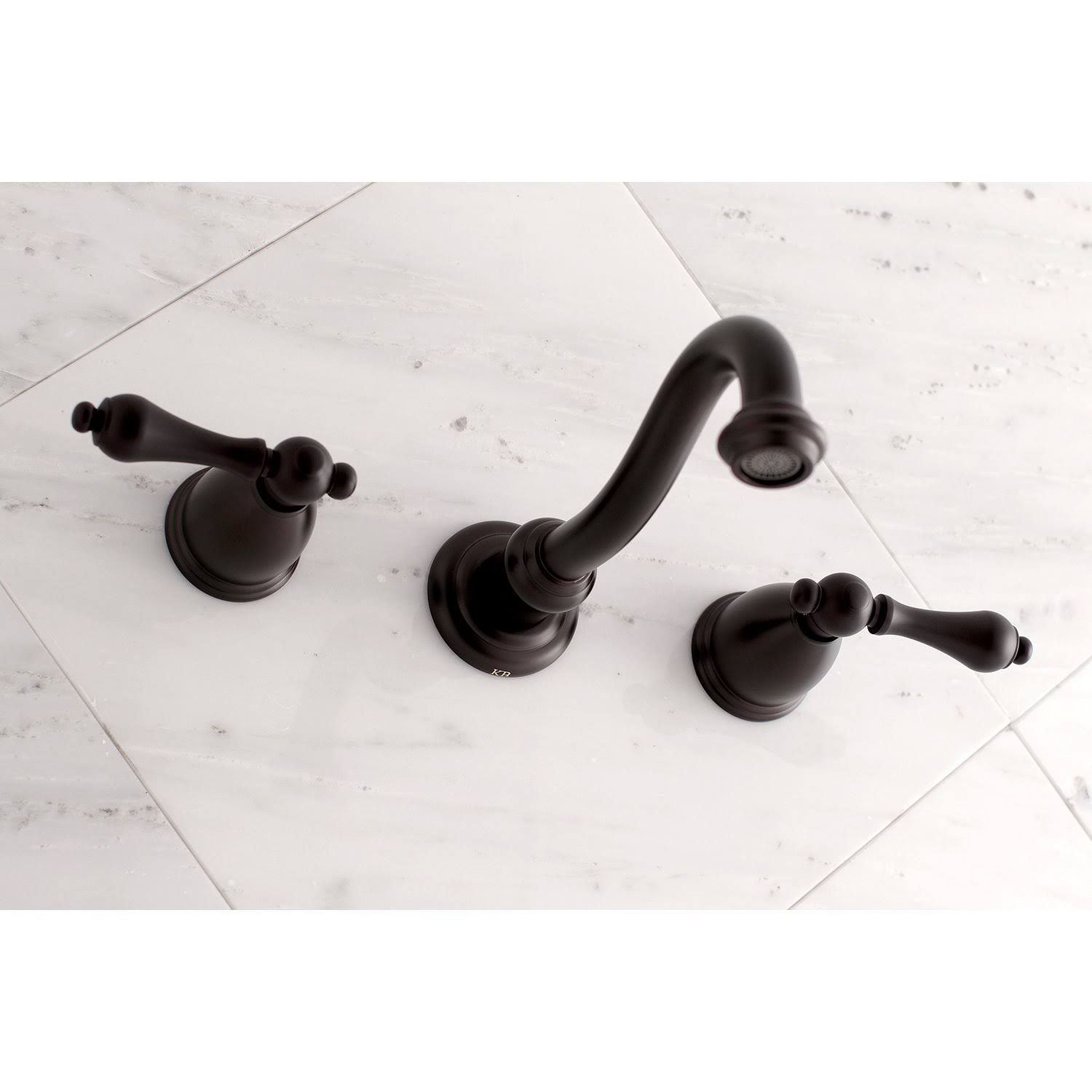 Vintage 2-Handle Wall Mount Bathroom Faucet, Matte Black J305