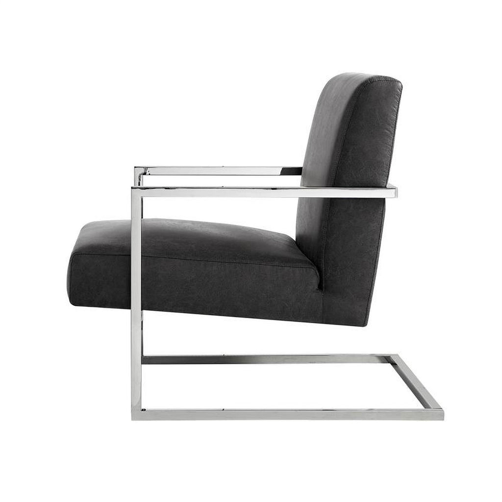 Charcoal Faux Leather Accent Chair A56703