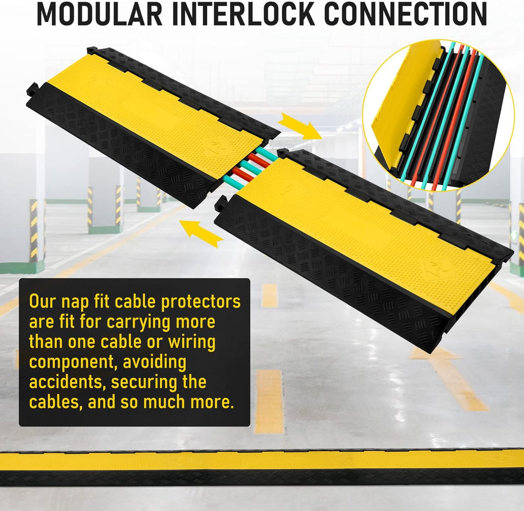 Heavy Duty Rubber Cable Protector 5 Channel 1 Pack 18000 Lb V84267