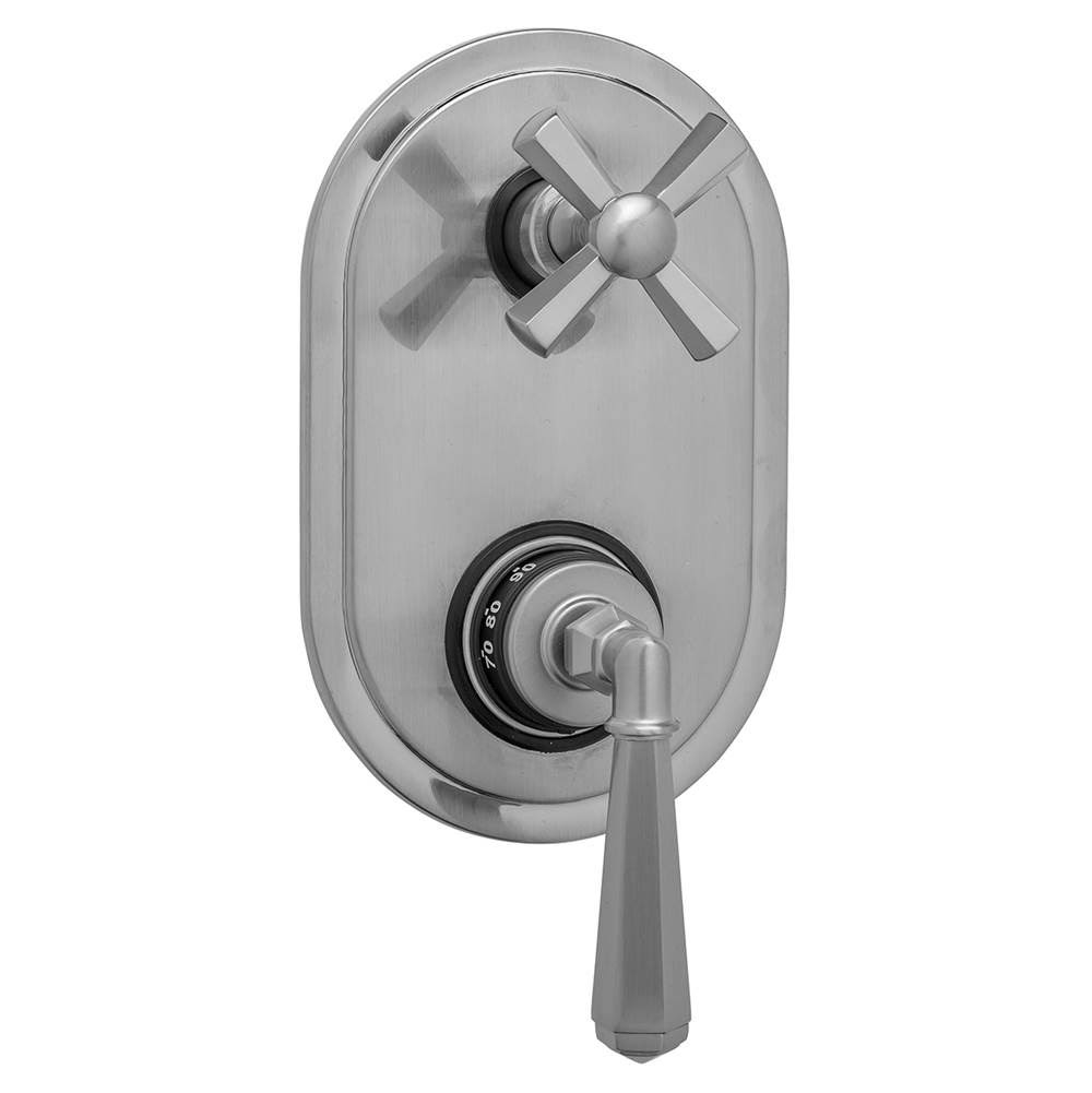 Oval Plate with Hex Lever Thermostatic Valve with Hex Cross Built-in 2-Way or 3-Way Diverter/Volume Control P158